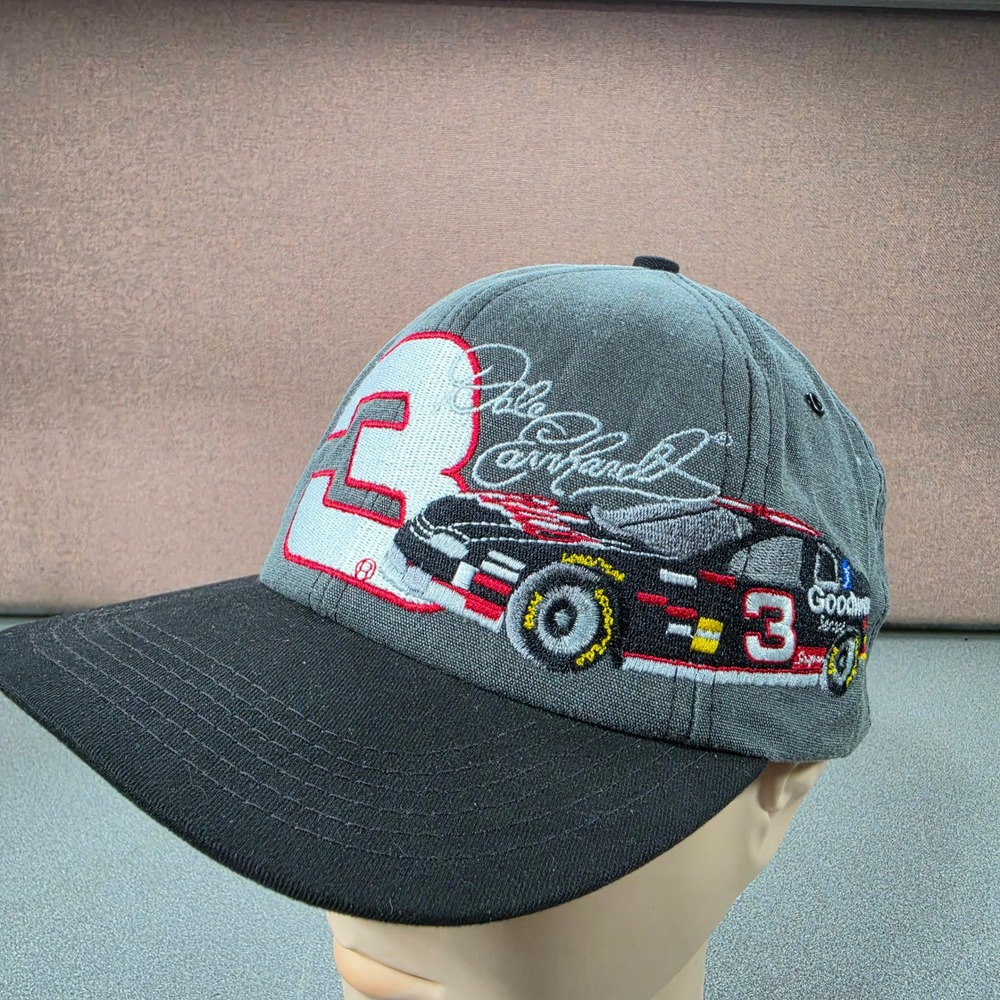 Chase Authentics Dale Earnhardt #3 Hat Mens OSFM Grey Black Excellent Snapback